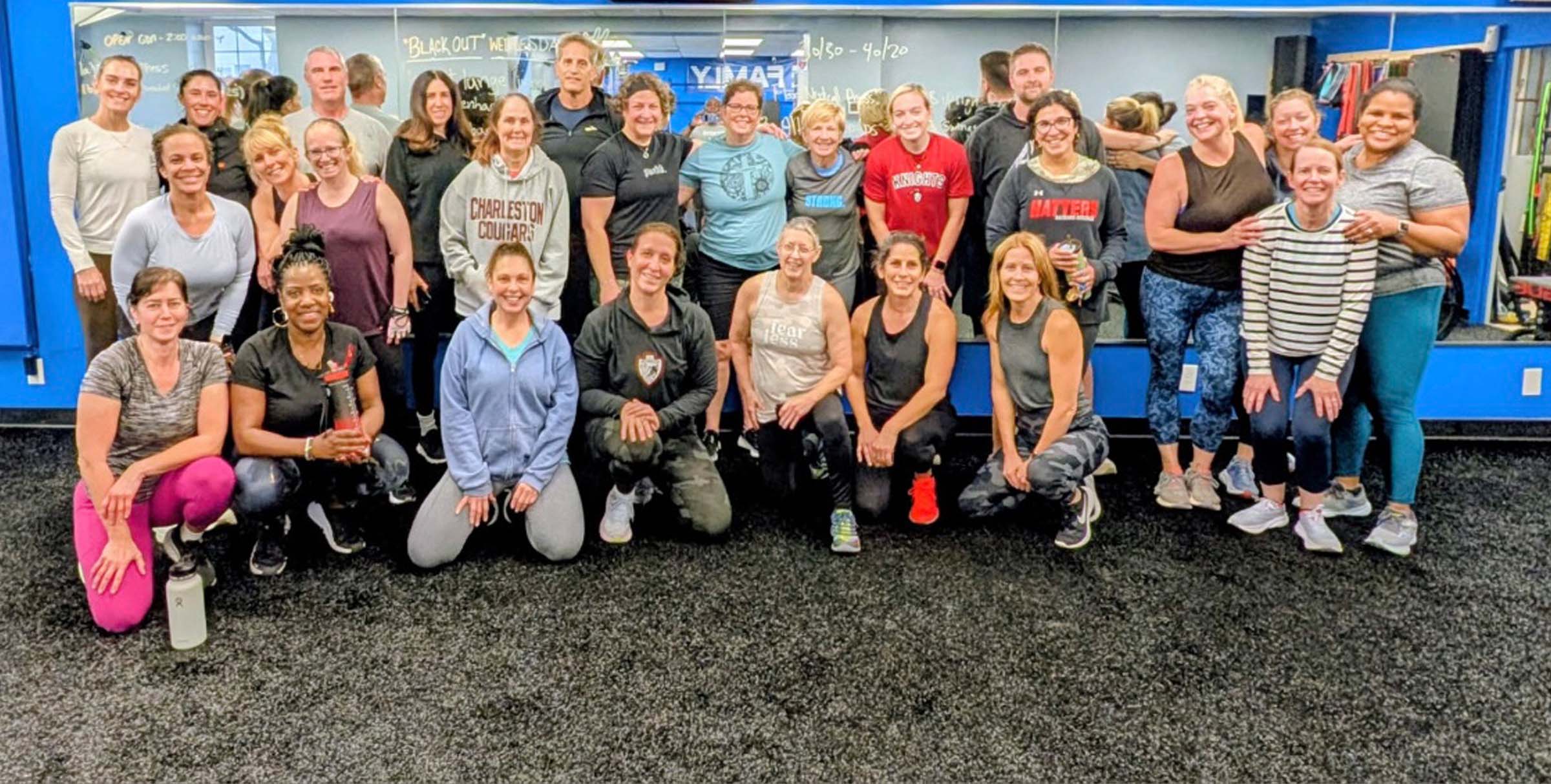 The A-Game community — a packed group class in the Flourtown studio
